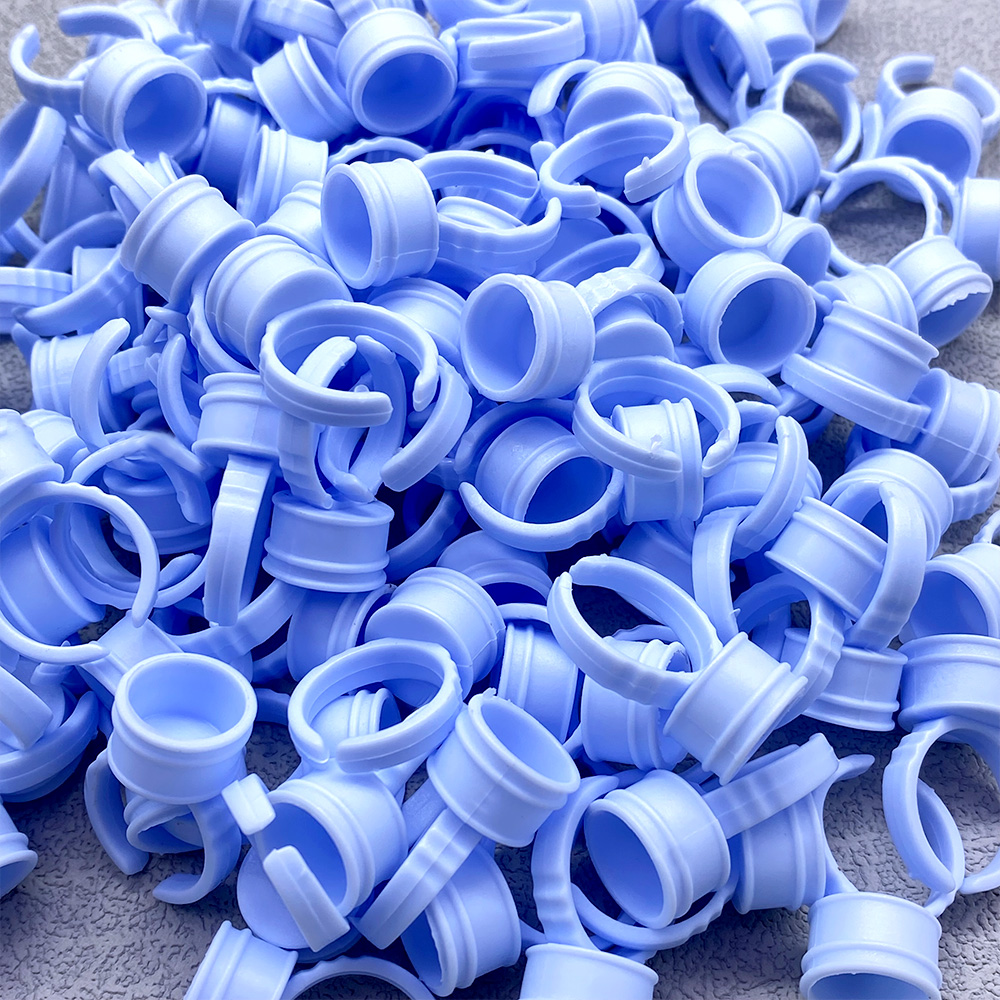 100Pcs Disposable Glue Ring Cu - Eyelash Extension Examples 评论和价格