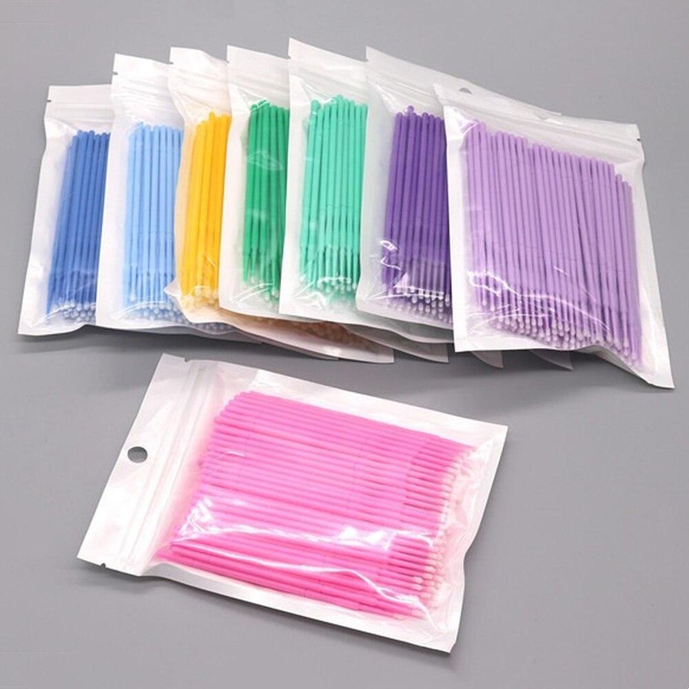 100pcs/lot Micro Brushes Make  - Eyelash Extension Examples 评论和价格