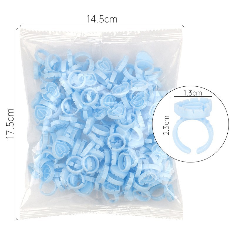 100Pcs Disposable Glue Ring Ho - Eyelash Extension Examples 评论和价格